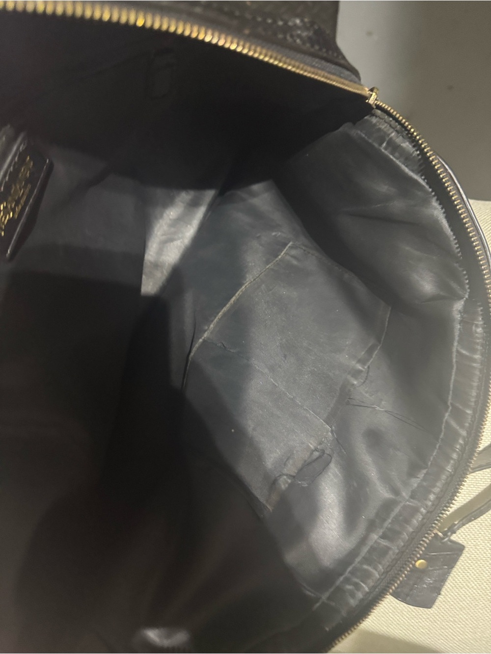 Black Leather Duffel Bag with Brass Hardware - Men - Picture 6 of 6